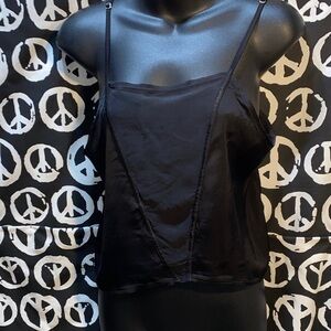 INDAH Elegant Black 100% Viscose Camisole Top Sz M